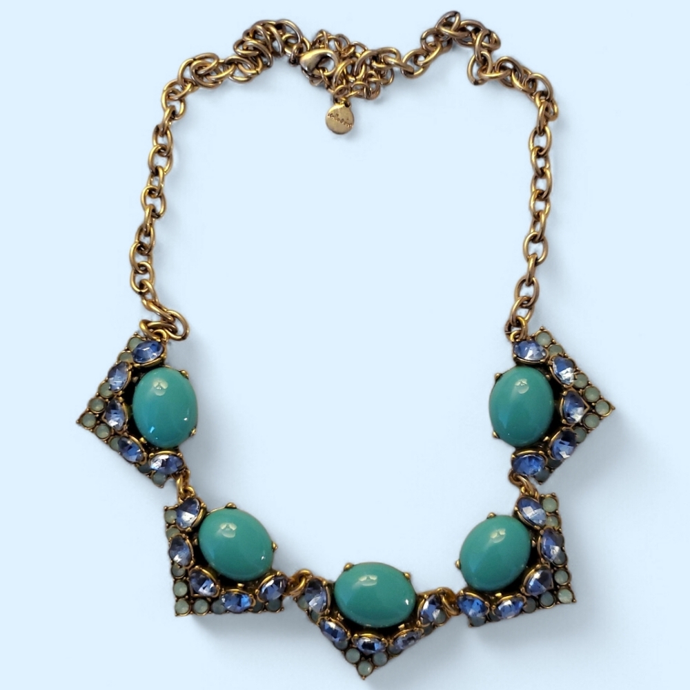 NWOT Stella & Dot Teal Silver Statement Necklace